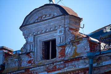 Dormer of ancient buildings in Astrakhan, Russia