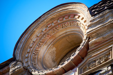 Dormer of ancient buildings in Astrakhan, Russia