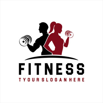 Fitness Logo . Sport and fitness logo Design . Gym Logo Icon Design Vector Stock, Fitness Idea logo design inspiration