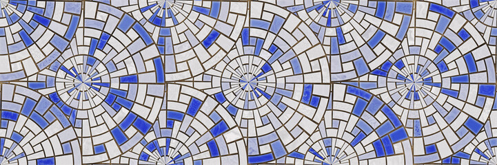  Mosaic floor- 3d illustration. Abstract geometric- seamless tile wall