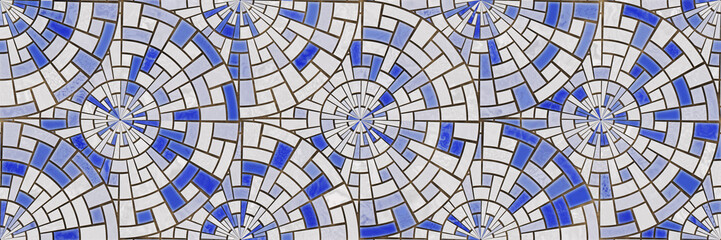 Naklejka premium Mosaic floor- 3d illustration. Abstract geometric- seamless tile wall