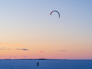 people on the frozen sea, Oulu,Finland