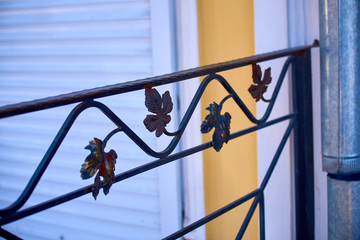 Forged branch with leaves, fragment