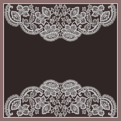 Lace Vector Floral Romantic Square Frame