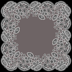 Lace Vector Floral Romantic Square Frame