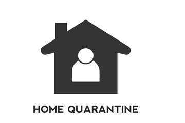 Home quarantine icon vector, safe from corona and stay home vector - obrazy, fototapety, plakaty