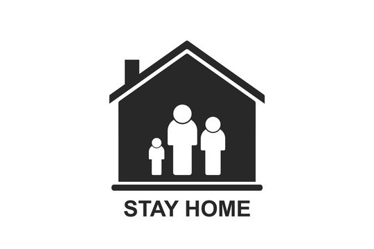 Stay home icon vector, stay home and safe from corona virus