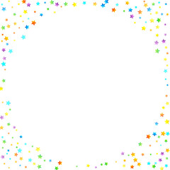 Rainbow Festive Confetti. Carnival Star Falling.