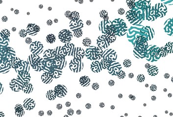 Light Blue, Green vector background with abstract shapes.