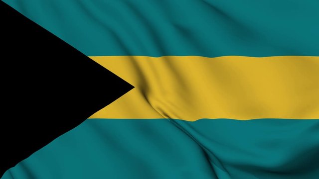 Bahamas flag is waving 3D animation. Bahamas flag waving in the wind. National flag of Bahamas. flag seamless loop animation. high quality 4K resolution