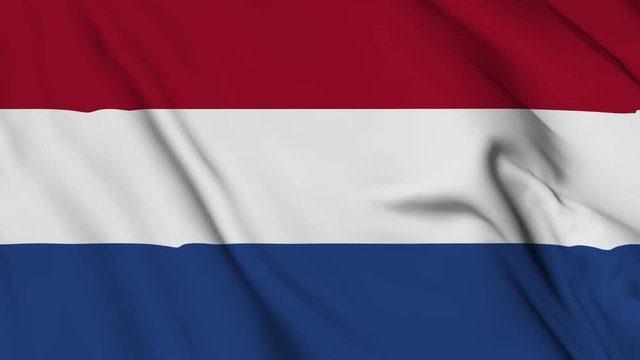 Netherlands flag is waving 3D animation. Netherlands flag waving in the wind. National flag of Netherlands . flag seamless loop animation. high quality 4K resolution