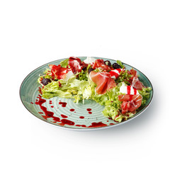The restaurant's menu dish, a delicious snack for beer. Restaurant serving of the dish. A look from above