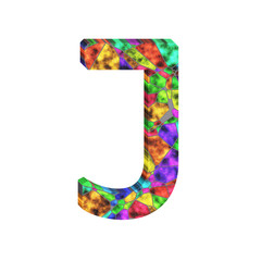 Alphabet- isolated typographic. Stain glass background