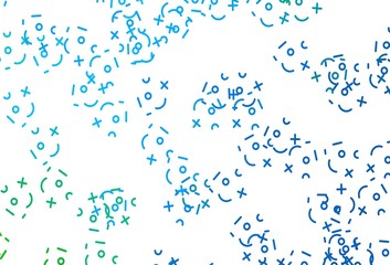 Light Blue, Green vector background with math elements.