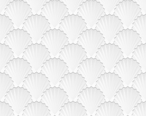 background with seashell shapes, seamless pattern - obrazy, fototapety, plakaty