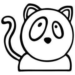 element in black, pattern for tattoo, cat drawing, isolate on a white background