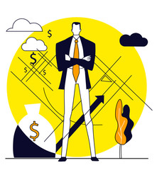 Obraz premium Successful businessman illustration. Business concept collection