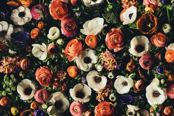 Gordijnen Vintage bouquet of beautiful different flowers. Floral background. © Rymden