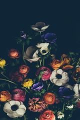 Obraz na płótnie Canvas Vintage bouquet of beautiful different flowers. Floral background.