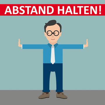 Mann Cartoon Abstand Halten
