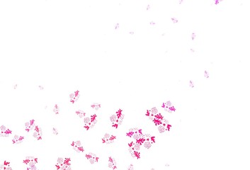 Light Pink vector backdrop with memphis shapes.