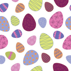 seamless pattern with easter eggs in trendy colors. for festive design, backgrounds, textures