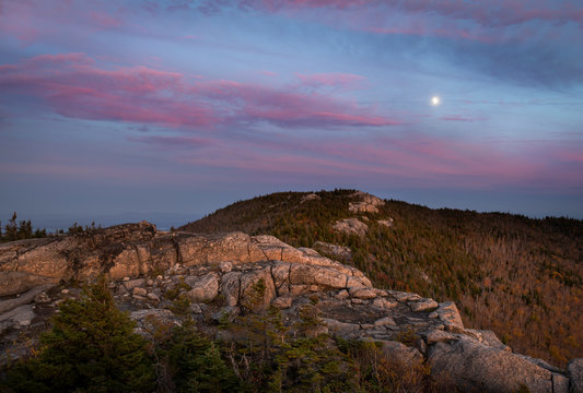 Moonrise Over Jay Peak in the Adirondack Mountains