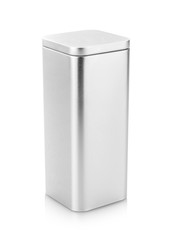 blank packaging silver metallic box for premium product design mock-up