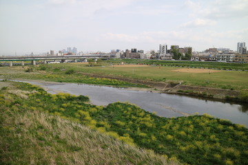 二子玉川駅近くの多摩川周辺