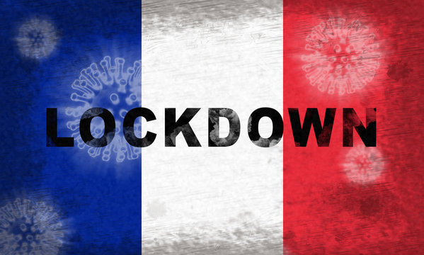 France lockdown preventing ncov epidemic or outbreak - 3d Illustration
