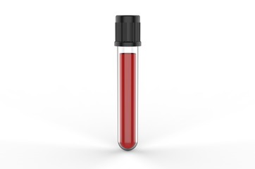 Blank Blood Collection Tube, 3d render illustration.