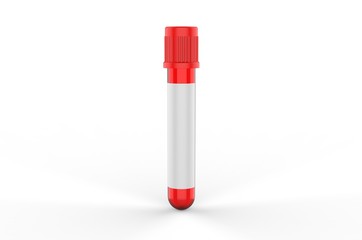 Blank Blood Collection Tube, 3d render illustration.