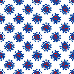 Seamless pattern with viruses. Coronavirus on a white background. Suitable for the design of medical packaging, clothing. Vector illustration