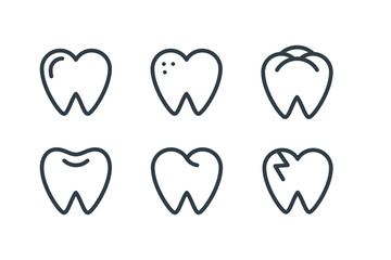 Tooth healthy icon, Editable strok clean tooth, dentistry symbol, care, dentist icon, medical sign, healthy, Smile Dental logo Template