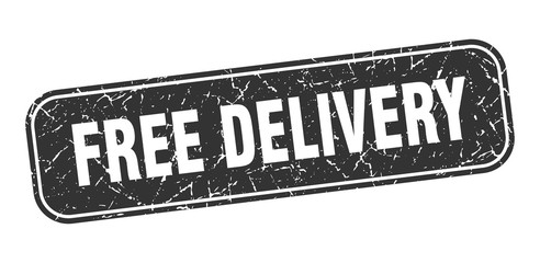 free delivery stamp. free delivery square grungy black sign.