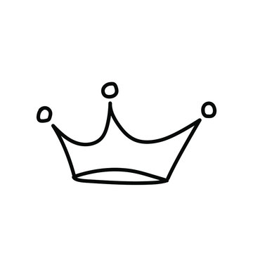  Doodle crown on a white background in cute style. Simple vector illustration.