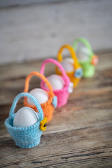 Easter eggs in baskets