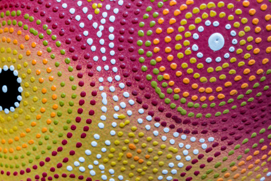 didgeridoo Australie cercle abstrait tribal pointill&eacute; art peinture aborig&egrave;ne