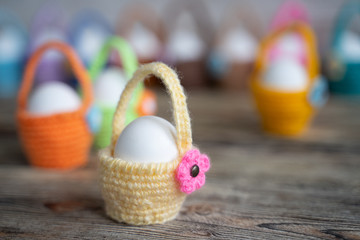 Easter eggs in baskets