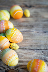 Easter eggs on wooden