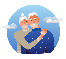 Happy elderly couple