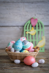Easter eggs in baskets