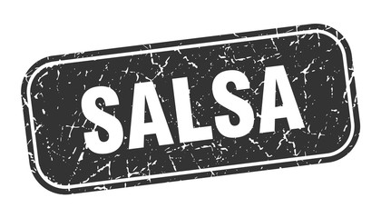 salsa stamp. salsa square grungy black sign.