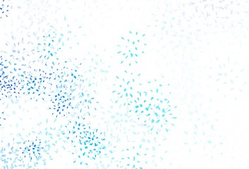 Light BLUE vector doodle pattern with leaves.