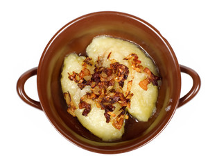 Cepelinai, traditional Lithuaniain dish, potatoes with meat
