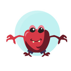 vector illustration of monster apple cute character