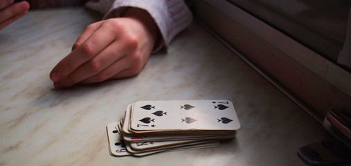 playing cards and poker chips