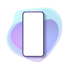 3D realistic colorful smartphone mockup. Template for infographics and UI design. Phone frame with blank display isolated templates. Vector illustration cell phone concept