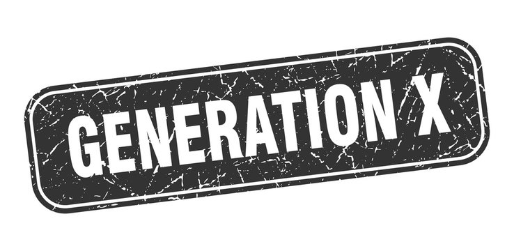 generation x stamp. generation x square grungy black sign.