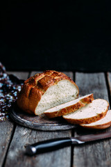 Wheat flour bread on the table